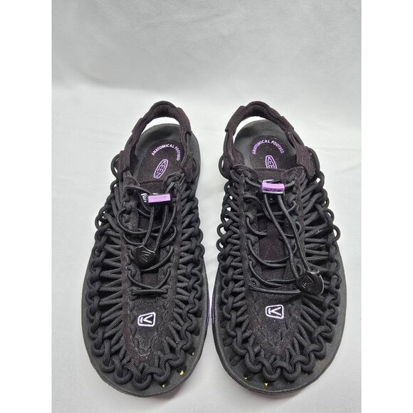 Keen Uneek Braided Bungee Sandals -Women's US 6- Black Purple - Hiking Sandals - Picture 2 of 8